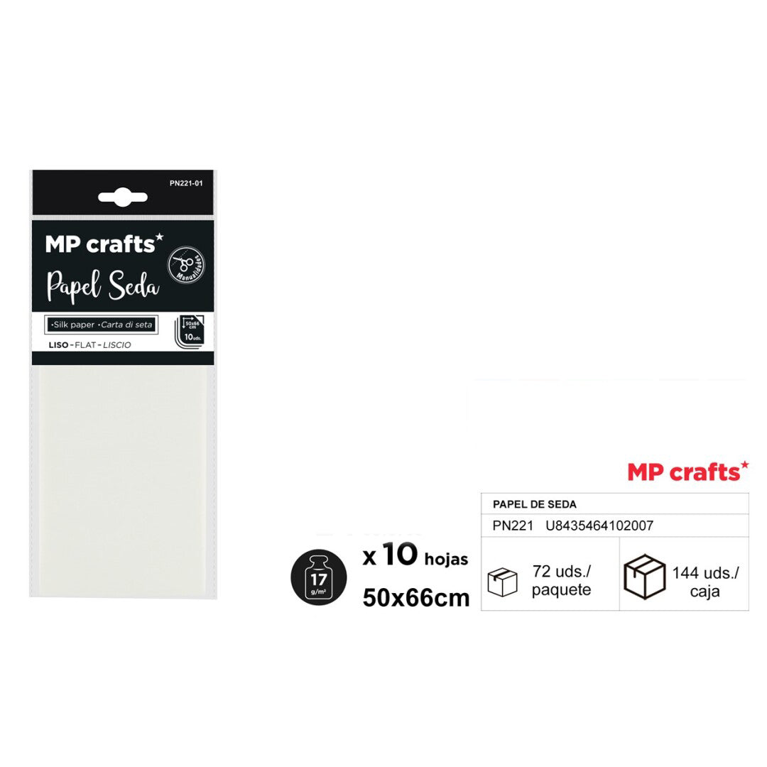 PAPEL SEDA SURTIDO 50X66CM 10 HOJAS ( 23 COLORES )