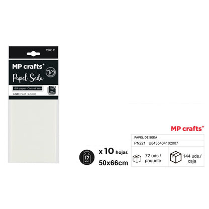 PAPEL SEDA SURTIDO 50X66CM 10 HOJAS ( 23 COLORES )