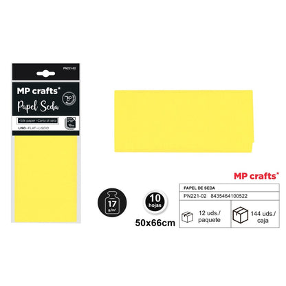 PAPEL SEDA SURTIDO 50X66CM 10 HOJAS ( 23 COLORES )