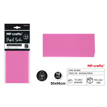PAPEL SEDA SURTIDO 50X66CM 10 HOJAS ( 23 COLORES )