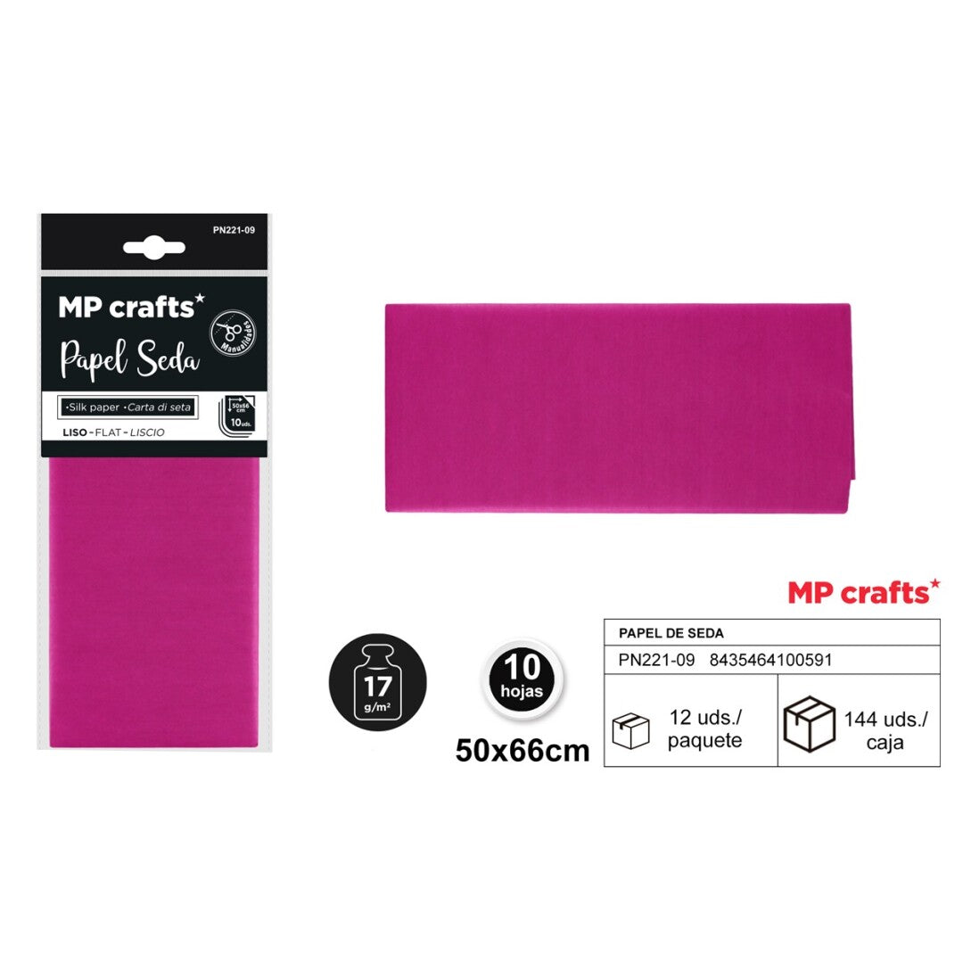 PAPEL SEDA SURTIDO 50X66CM 10 HOJAS ( 23 COLORES )