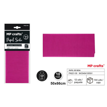 PAPEL SEDA SURTIDO 50X66CM 10 HOJAS ( 23 COLORES )