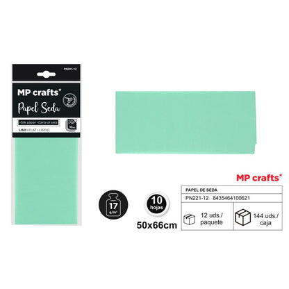 PAPEL SEDA SURTIDO 50X66CM 10 HOJAS ( 23 COLORES )