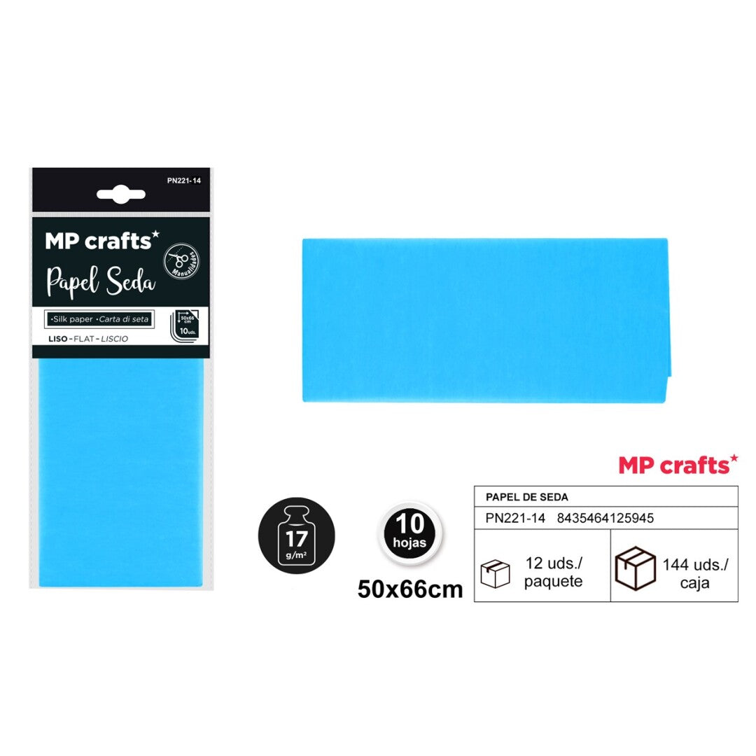 PAPEL SEDA SURTIDO 50X66CM 10 HOJAS ( 23 COLORES )