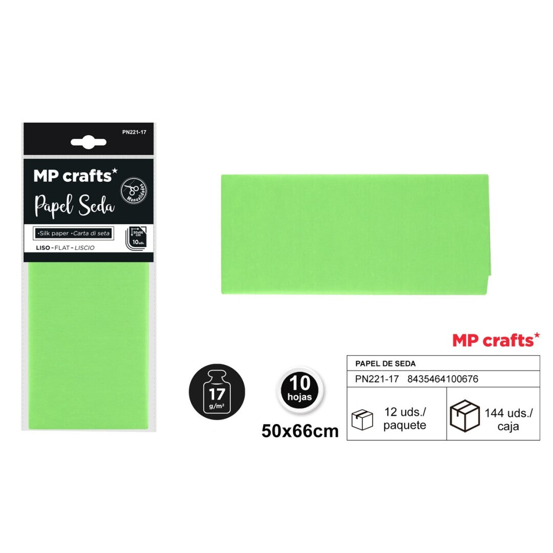 PAPEL SEDA SURTIDO 50X66CM 10 HOJAS ( 23 COLORES )
