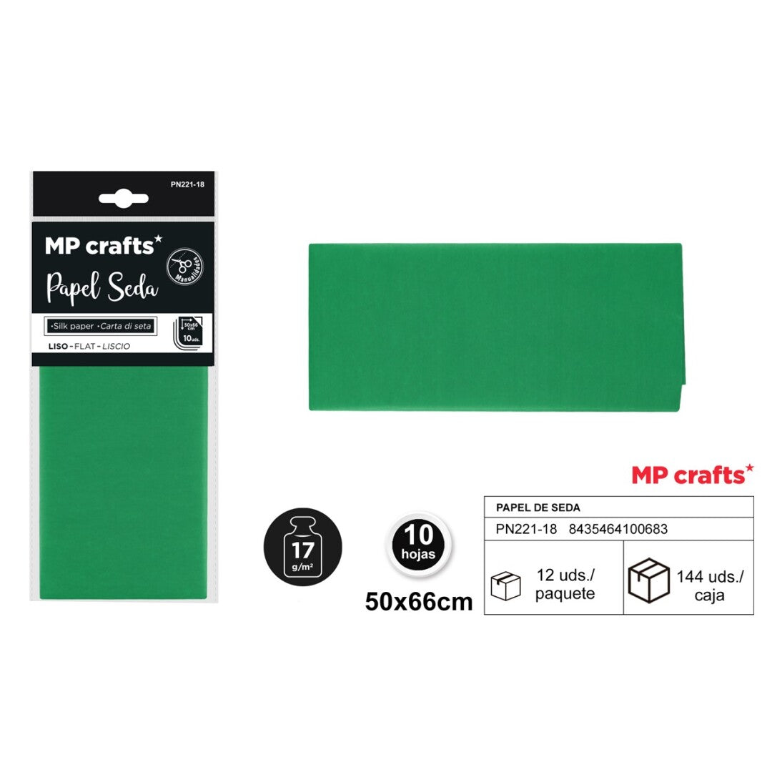PAPEL SEDA SURTIDO 50X66CM 10 HOJAS ( 23 COLORES )