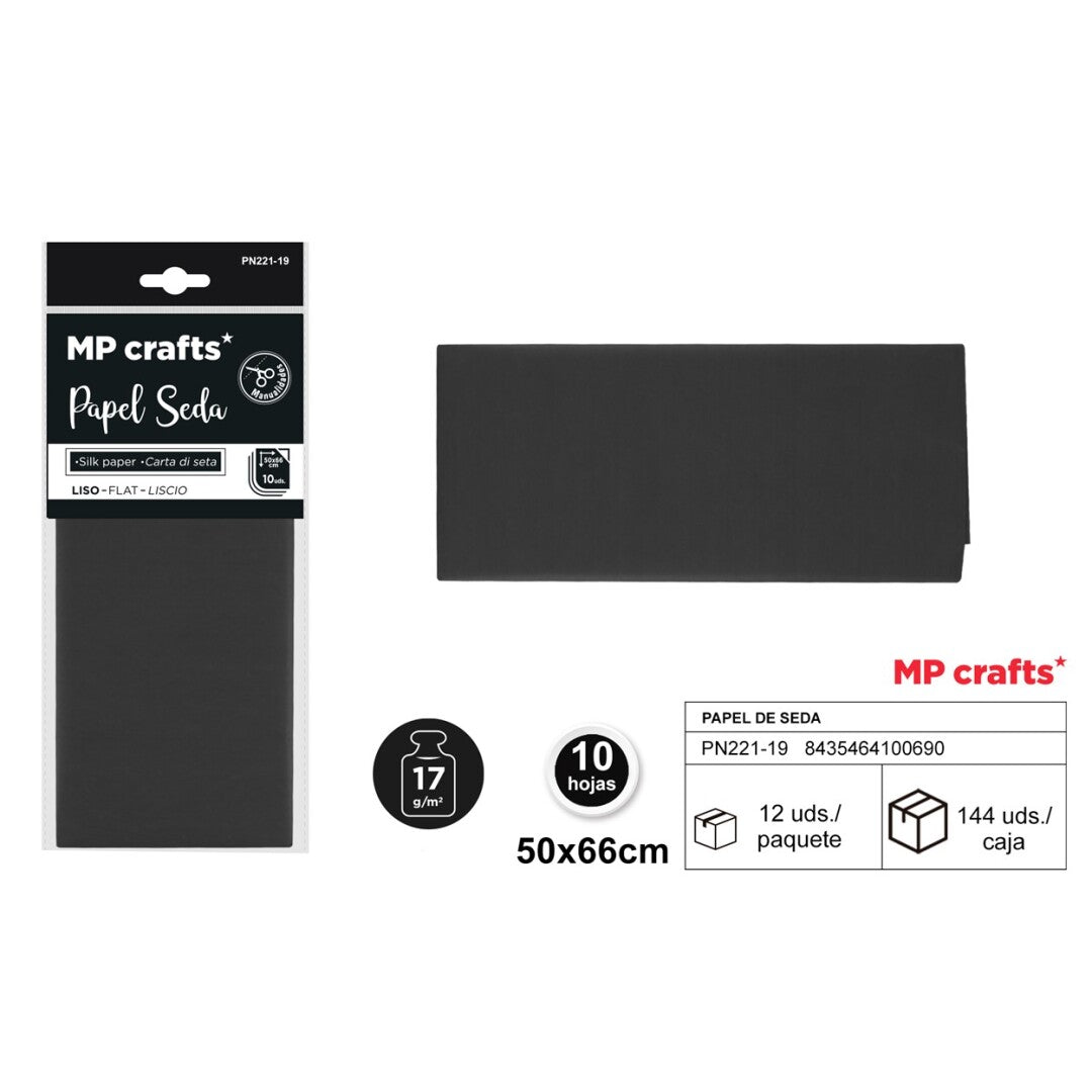 PAPEL SEDA SURTIDO 50X66CM 10 HOJAS ( 23 COLORES )