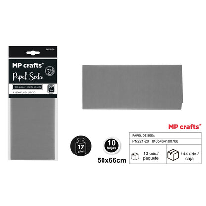 PAPEL SEDA SURTIDO 50X66CM 10 HOJAS ( 23 COLORES )