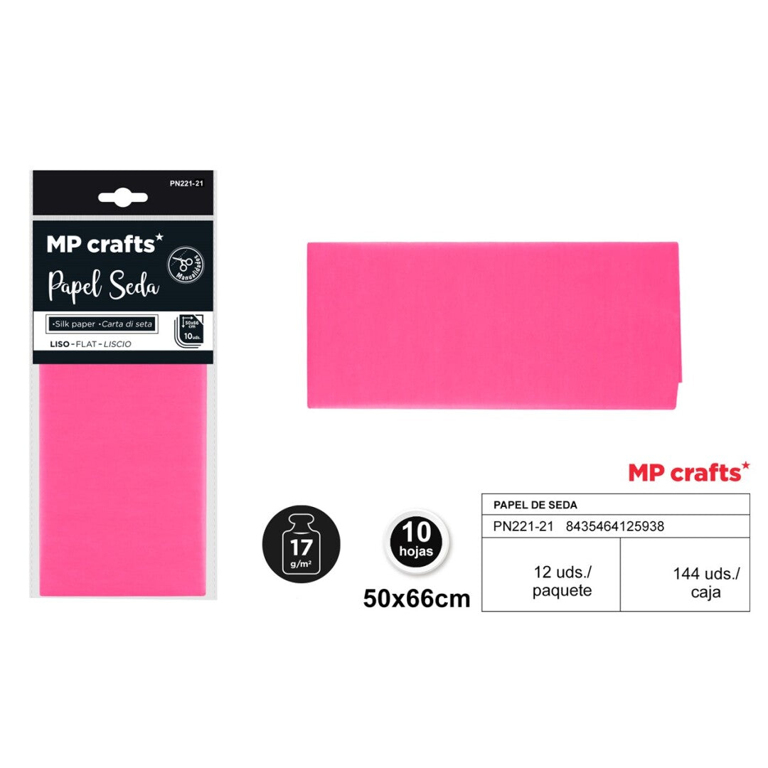 PAPEL SEDA SURTIDO 50X66CM 10 HOJAS ( 23 COLORES )