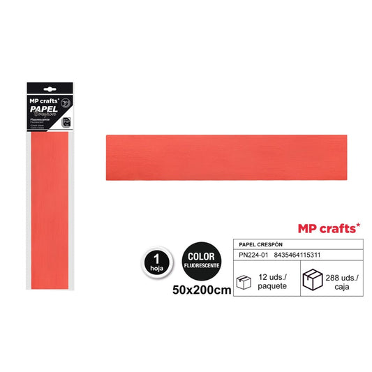 PAPEL CRESPON FLUORESCENTE 50X200 4 COLORE