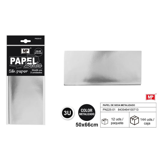 PAPEL SEDA METALIZADO  50X66  3 UDS ( 5 COLORES)