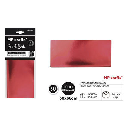 PAPEL SEDA METALIZADO  50X66  3 UDS ( 5 COLORES)