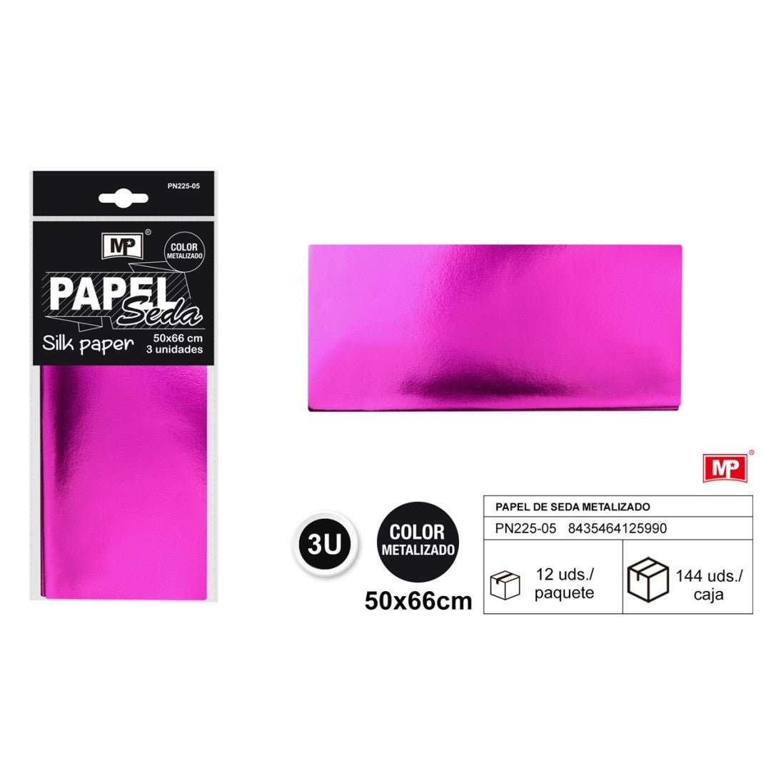 PAPEL SEDA METALIZADO  50X66  3 UDS ( 5 COLORES)
