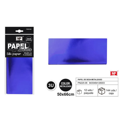 PAPEL SEDA METALIZADO  50X66  3 UDS ( 5 COLORES)