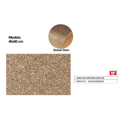 GOMA EVA C/PURPURINA 40X60CM 18 COLORES
