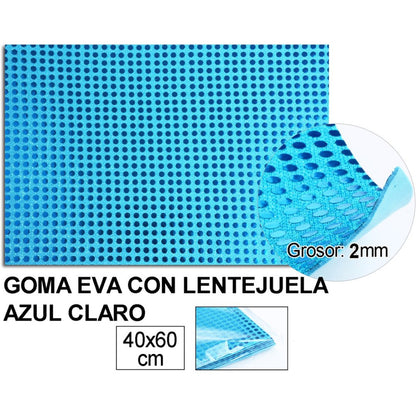 GOMA EVA CON LENTEJUELA 40X60CM  5COLORES